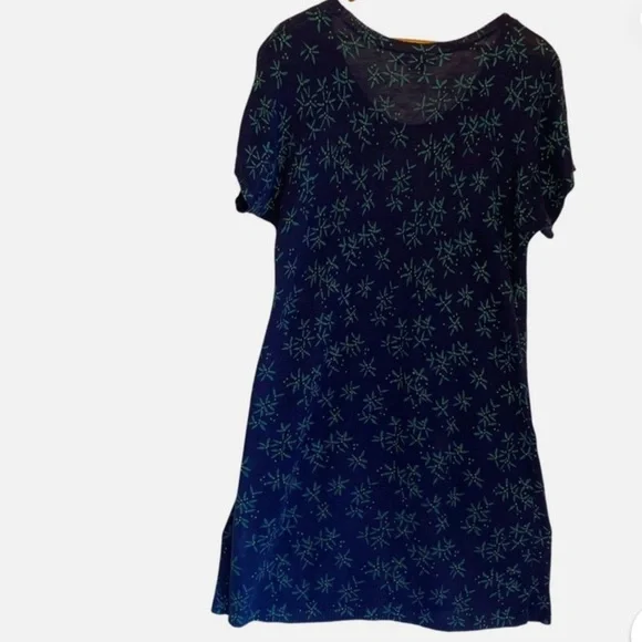 Gudrun Sjödén 💯 Linen Knit Tunic Dress Floral Pockets Short Sleeve M Lagenlook - Picture 5 of 6